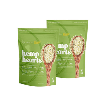 Kannabu Hemp Hearts | Hulled Hemp Seeds | 13G Plant Based Protein | 2G Fiber | 5MG Iron | 460MG Potassium | 280MG Magnesium | High-Omega 3-6 | Vegan, Gluten-Free, Paleo, Keto, Kosher & Non-GMO (Pack of 2)