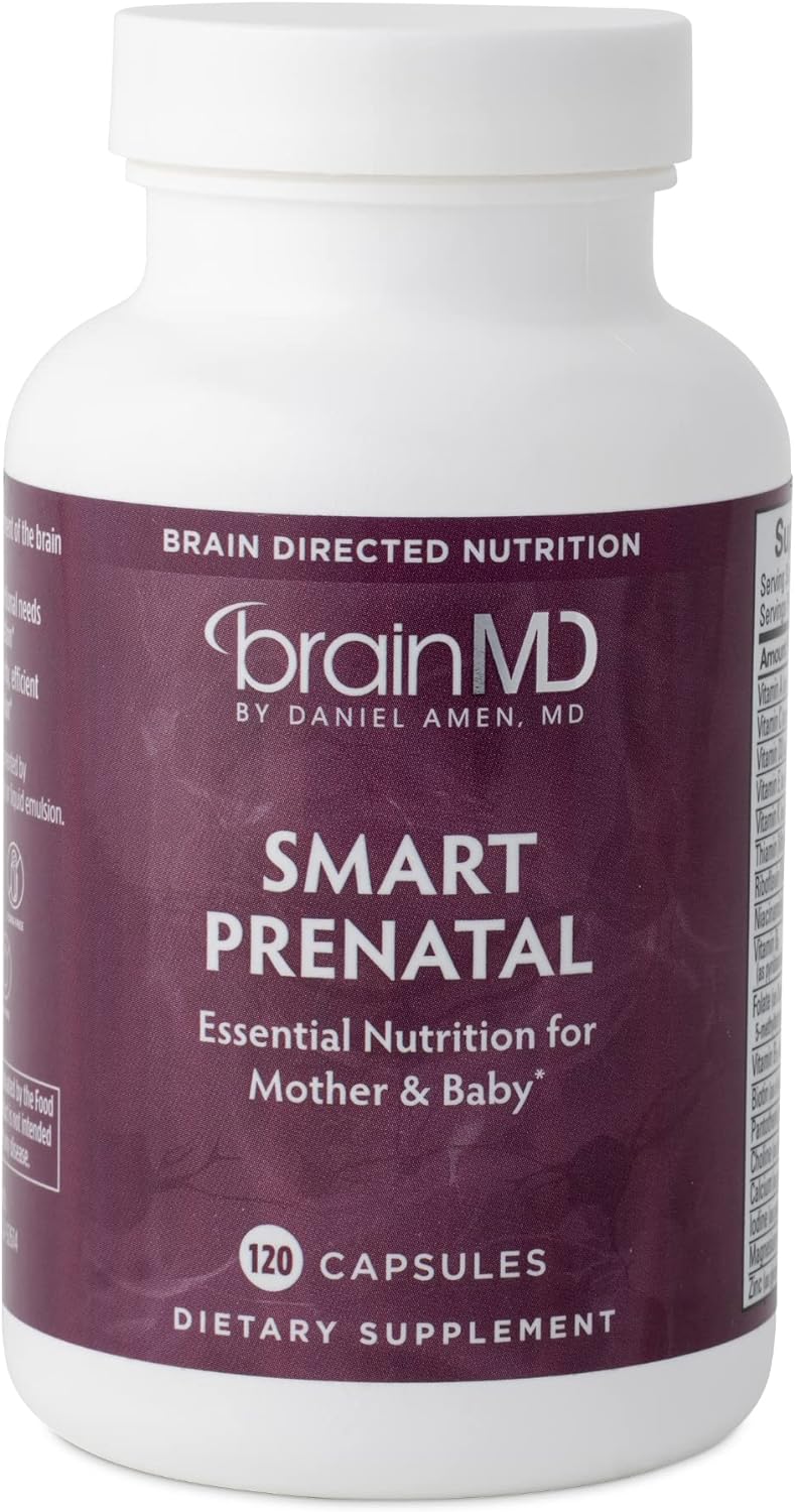 Dr Amen BrainMD Smart Prenatal - 120 Capsules - Multivitamin for Mom &