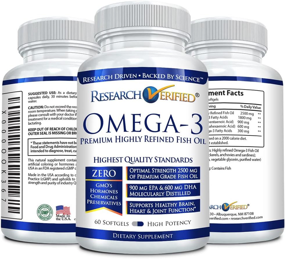  Research Verified® Omega-3 MD - Fish Oil 2500mg - EPA 900mg