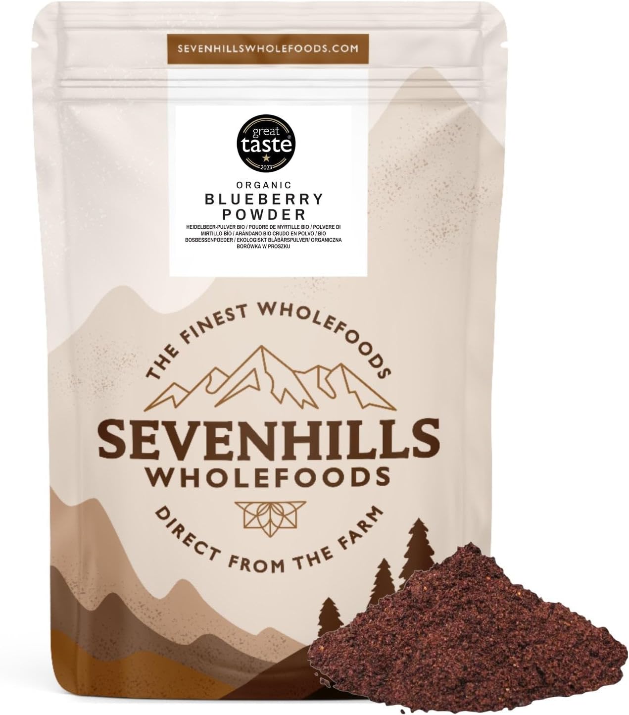 Sevenhills Wholefoods Organic Blueberry Powder, Raw Freeze-Dried, 200G200 Grams