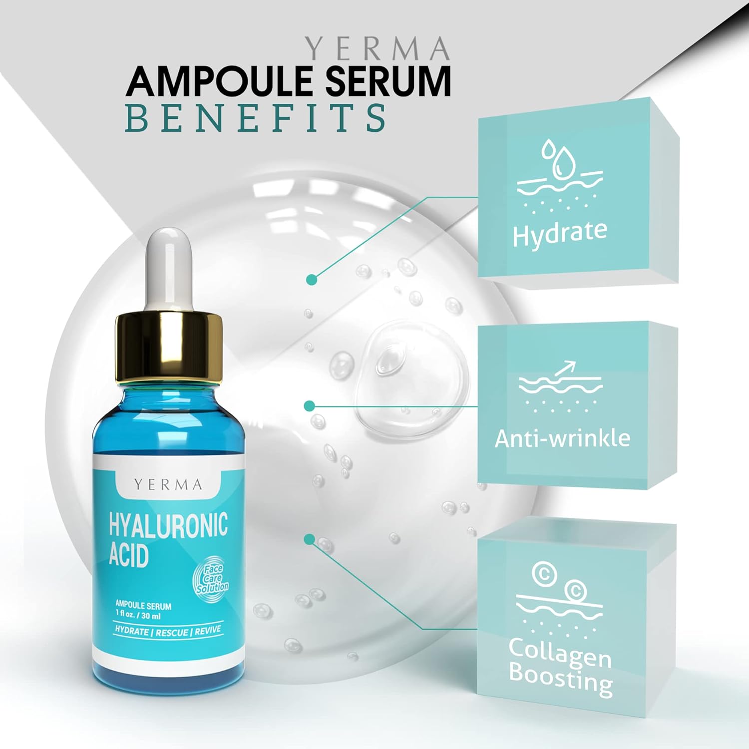 Esupli.com YERMA Hyaluronic Acid Serum Face Moisturizing Ampoule for Sk