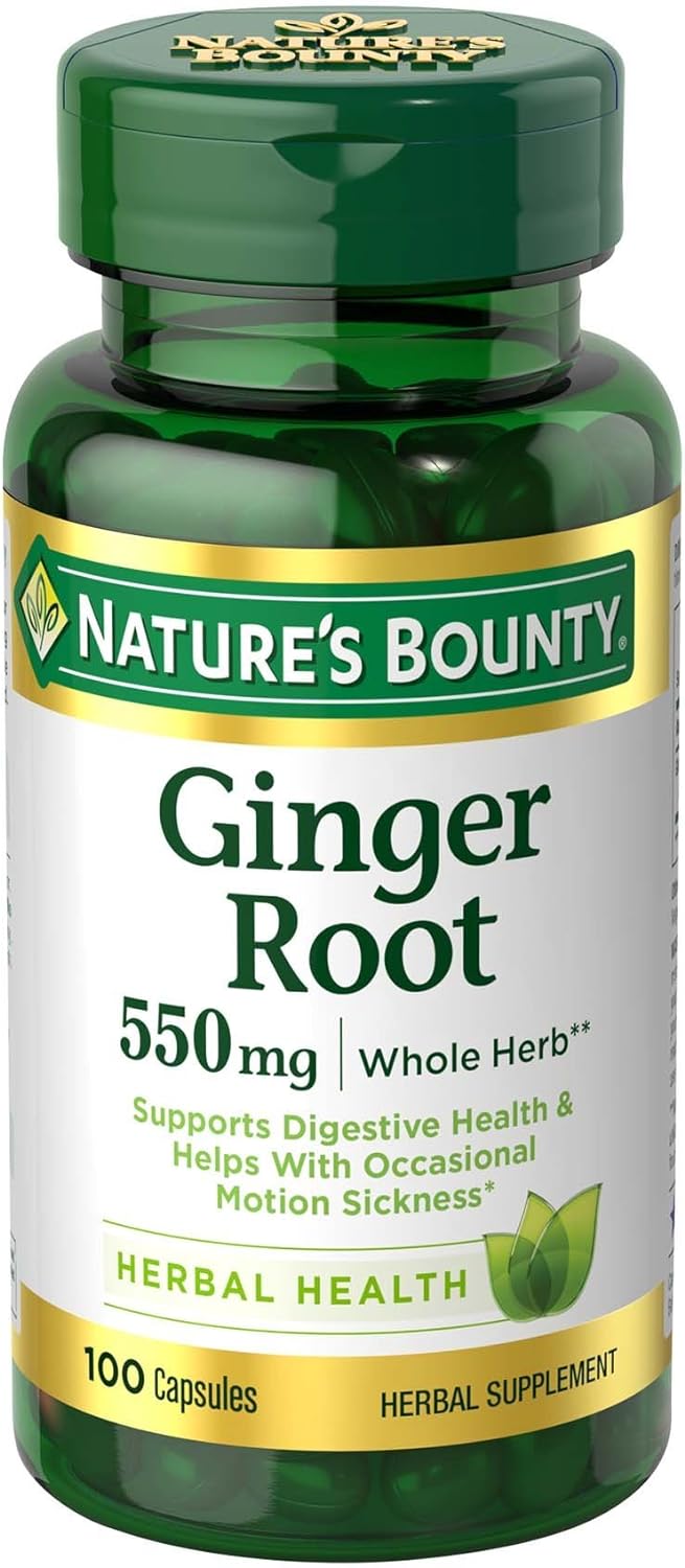 Nature'S Bounty Ginger Root Pills And Herbal Health Supplement, Suppor