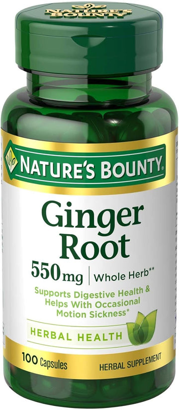 Nature'S Bounty Ginger Root Pills And Herbal Health Supplement, Suppor