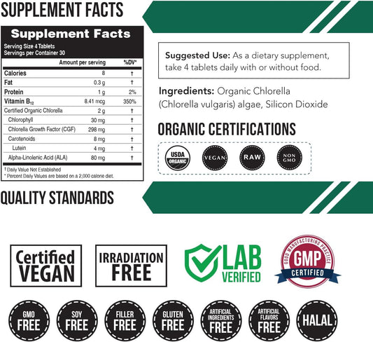 Organic Chlorella: 4 Organic Certifications ?Broken Cell Wal