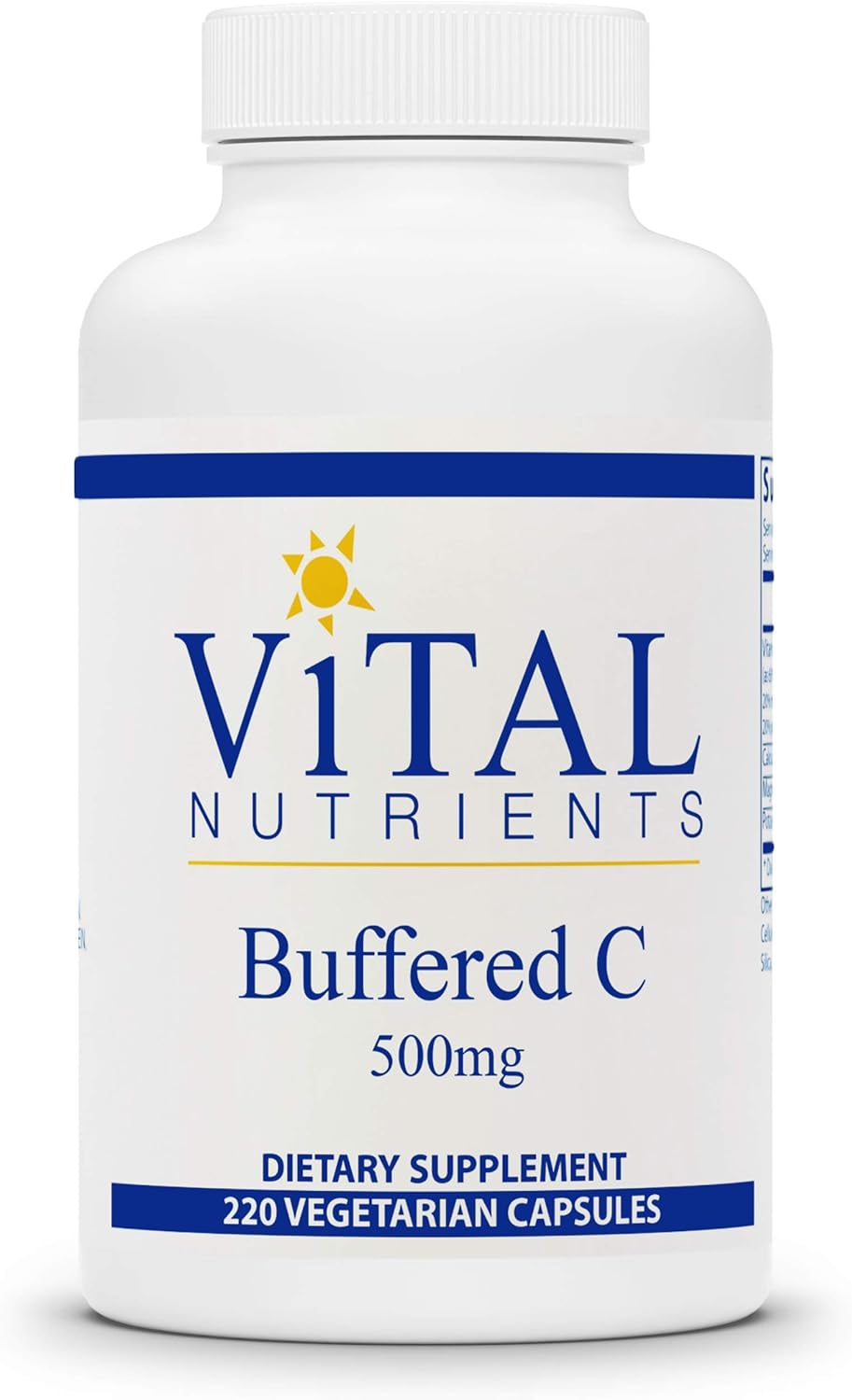 Vital Nutrients Buffered Vitamin C 500mg | Vegan Gentle Vitamin C for