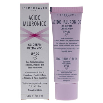 L'Erbolario Honey Hue Hyaluronic Acid - CC Face Cream, Even 