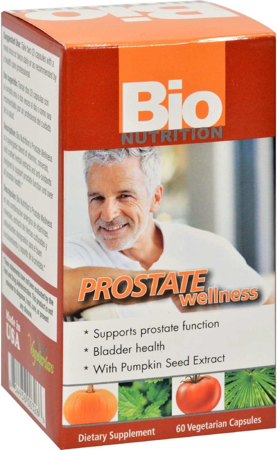 2 Pack of Bio Nutrition Prostate Wellness - 60 Vegetarian Capsuless -