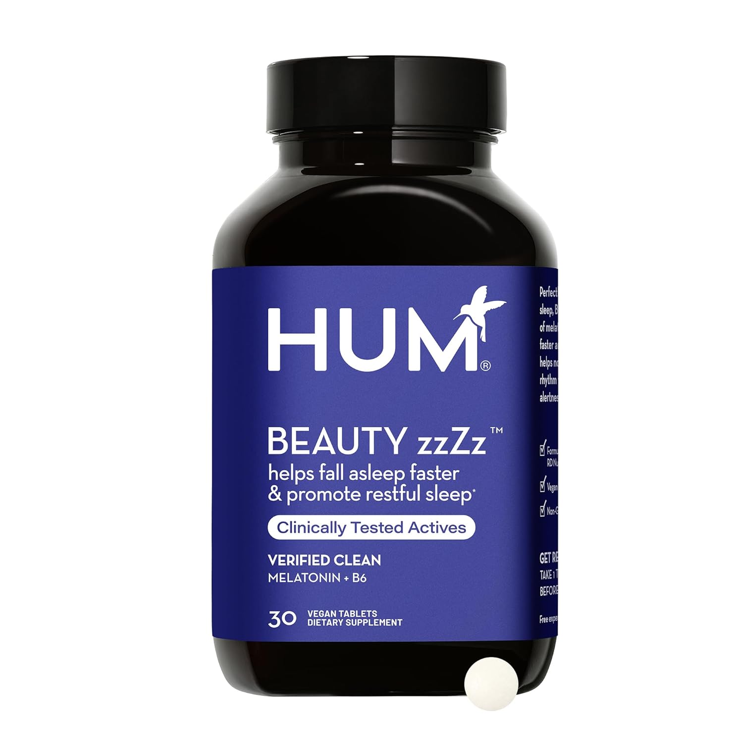 HUM Beauty zzZz - Melatonin Sleep Supplement with Blend of Vitamin B6