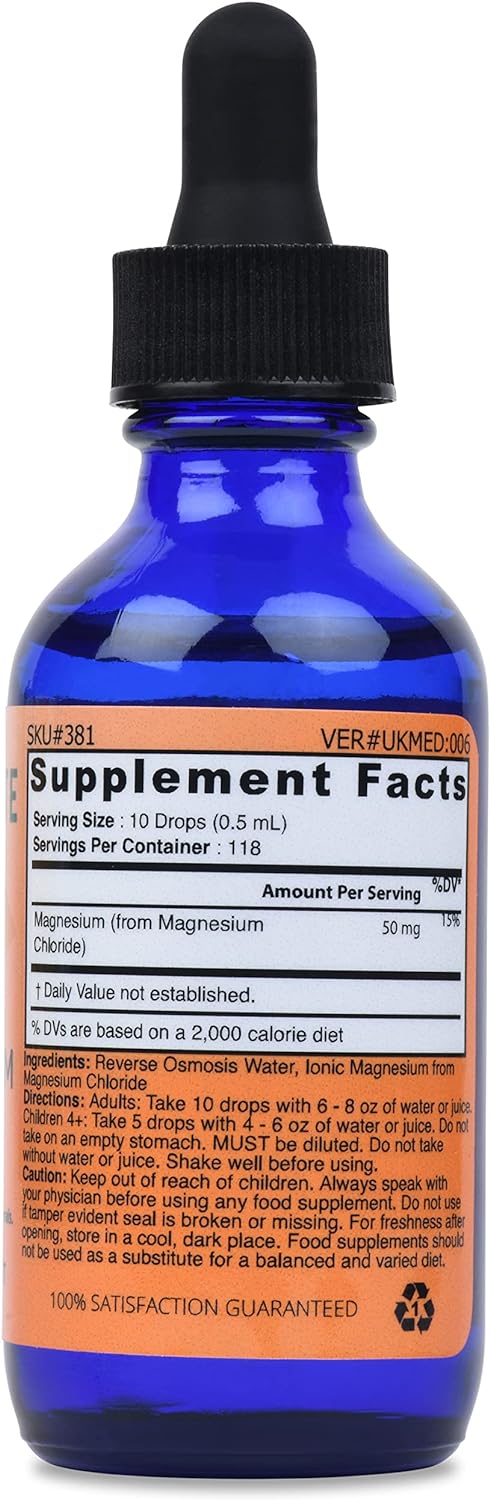 (Glass Bottle) Good State Liquid Ionic Magnesium Ultra Concentrate (10 Drops Equals 50 mg - 100 Servings per Bottle)