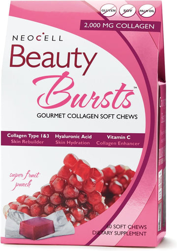 NEOCELL Fruit Punch Beauty Burst Collagen Chews, 2000 mg, 60 CT
