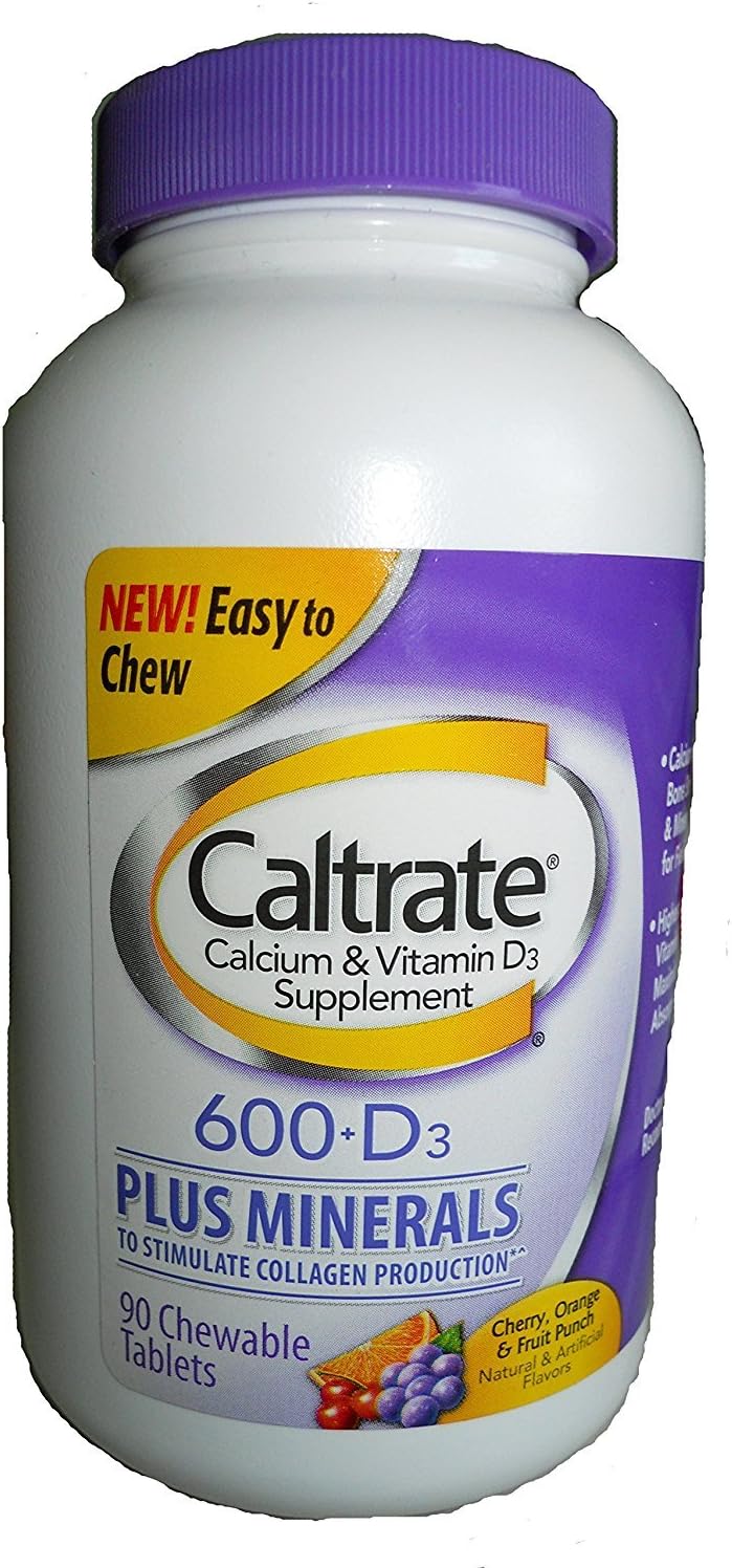 Caltrate Calcium & Vitamin D3 Cherry Orange & Fruit Punch, Chewable Ta