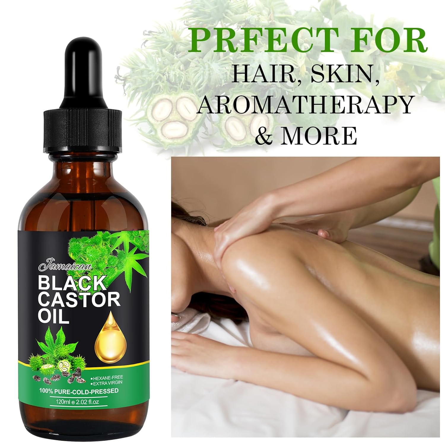  Jamaican Black Castor Oil, 100% Pure Organic Essential Oils