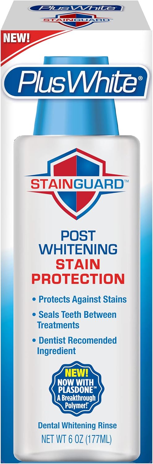 Plus White Post Whitening Stain Rinse - Protects Against Smoking, Wine, & Coffee - Dentist Recommended Whitening Teeth Rinse