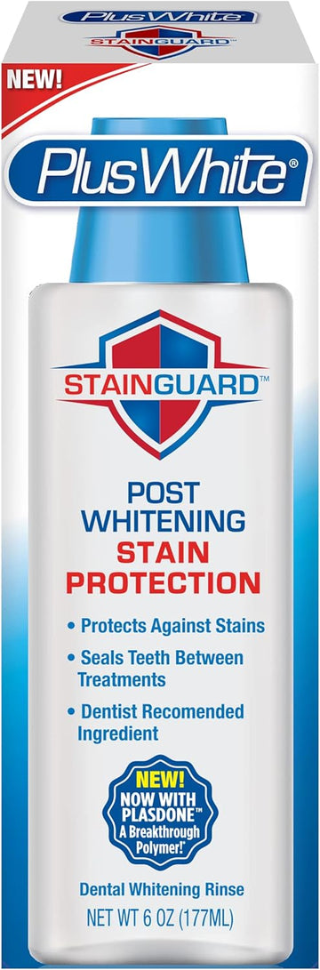 Plus White Post Whitening Stain Rinse - Protects Against Smoking, Wine, & Coffee - Dentist Recommended Whitening Teeth Rinse