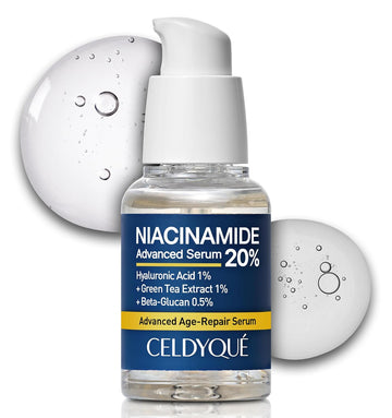 Niacinamide Advanced 20% Face Vegan Serum Vitamin B3 Concentrated w/Hyaluronic Acids Green Tea Beta-Glucan 1 Damask Rose 64.5% No-Scent Even Skin Tone Defying-Aging Minimize Pores Plump Fine Lines