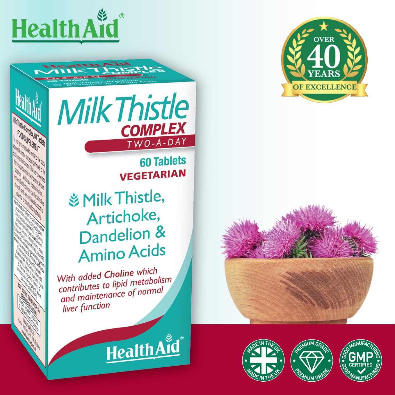 HealthAid Milk Thistle Complex 60 Vegetarian Tablets, Pack of 1

