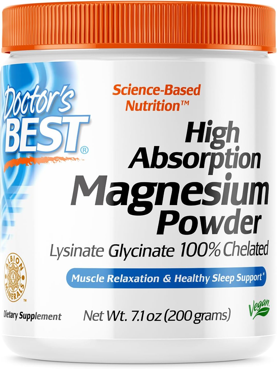 Doctor's Best High Absorption Magnesium Powder,White, 100% Chelated TR