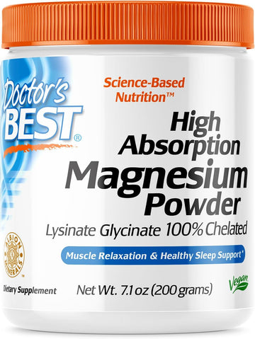 Doctor's Best High Absorption Magnesium Powder,White, 100% Chelated TR