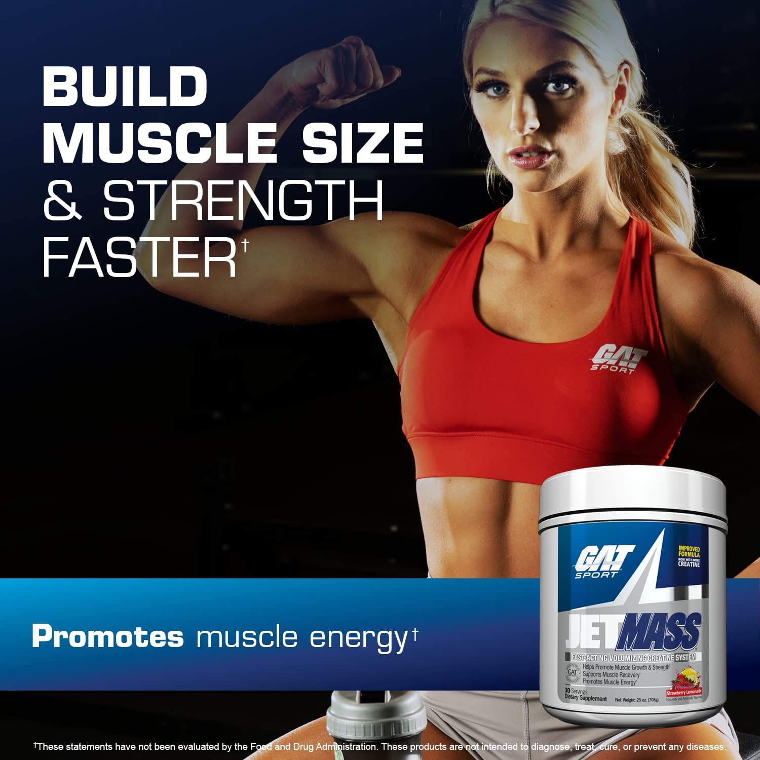 GAT SPORT JetMass Fact-Acting Volumizing Creatine System, 30 Servings 