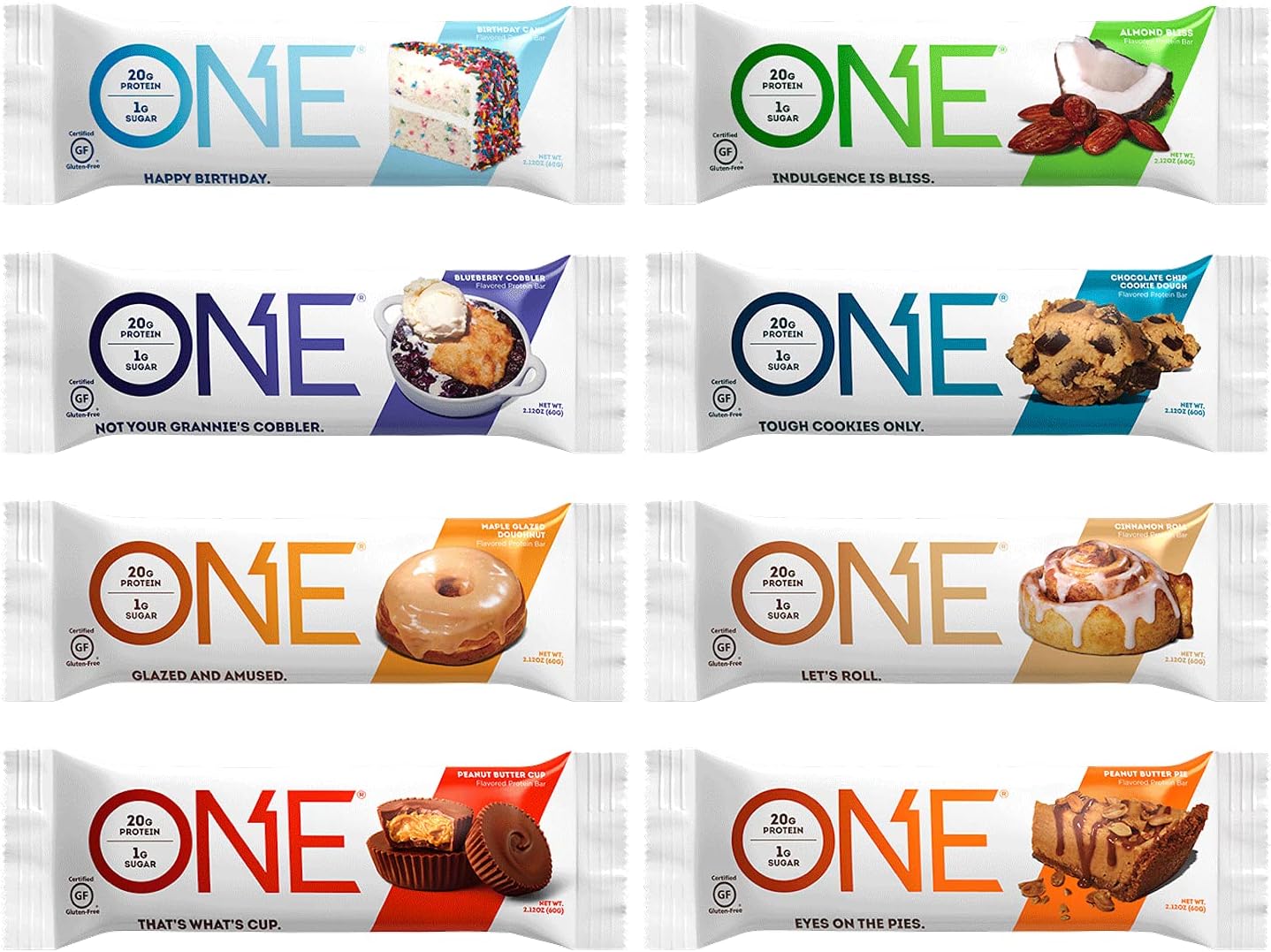 ONE Protein Bars, Sampler Variety Pack, Gluten Free 20g Protein and On1.06 Pounds