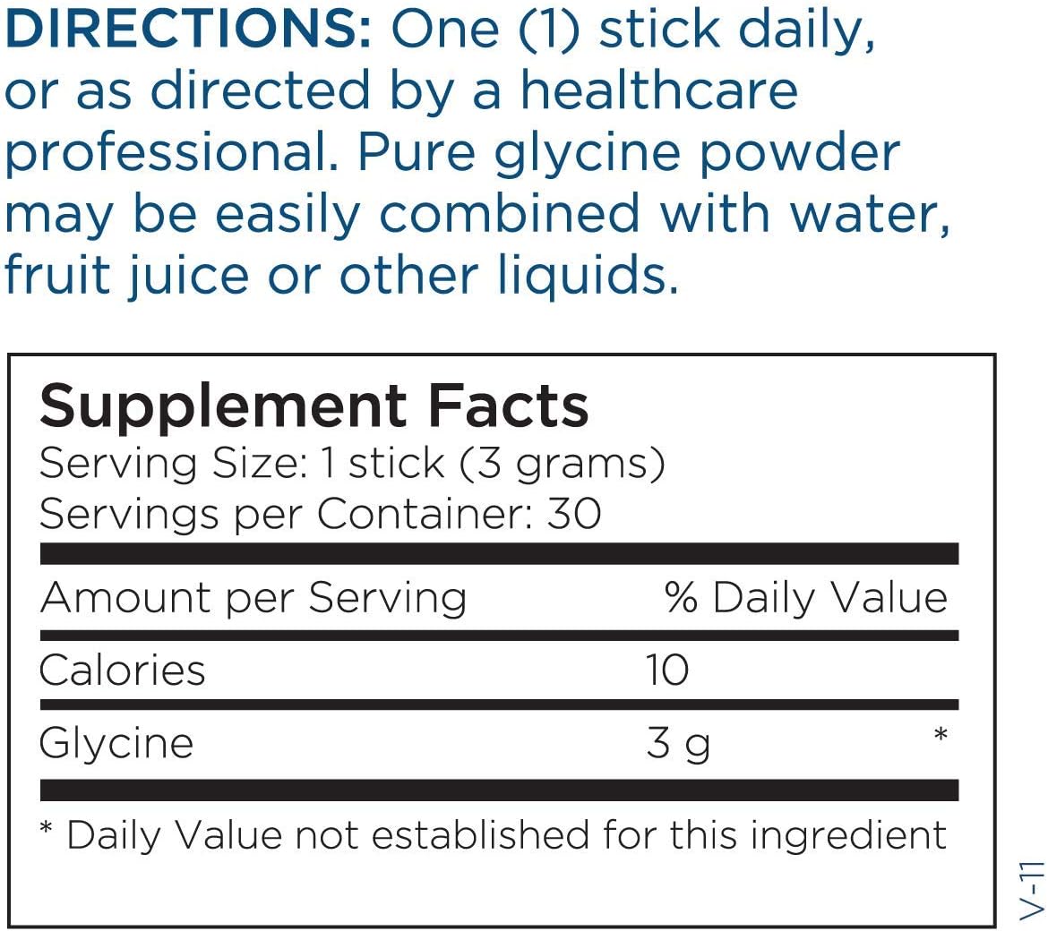 Metabolic Maintenance Glycine Sticks - 3000 Milligrams, Support for Th
