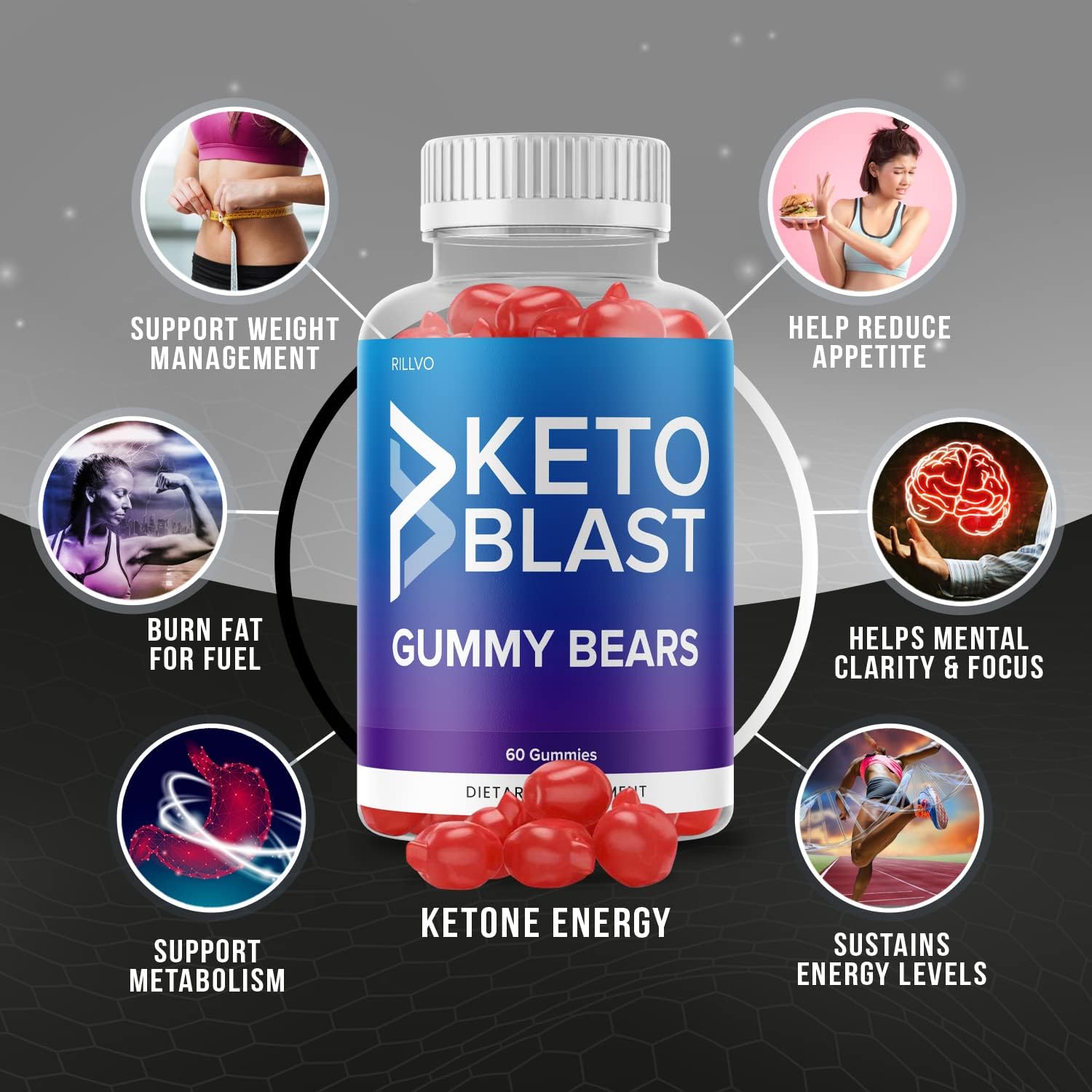  Keto Blast Gummies Advanced Ketogenic Formula (60 Gummies) 