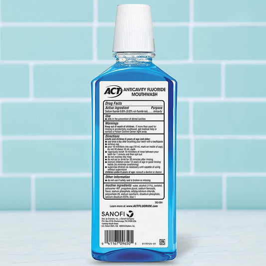ACT Total Care Anticavity uoride Mouthwash Icy Clean Mint 18  (Pack of 2)