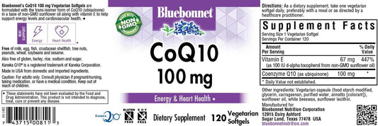BlueBonnet CoQ-10 Vegetarian Softgels, 100 mg, 120 Count120 Count (Pac
