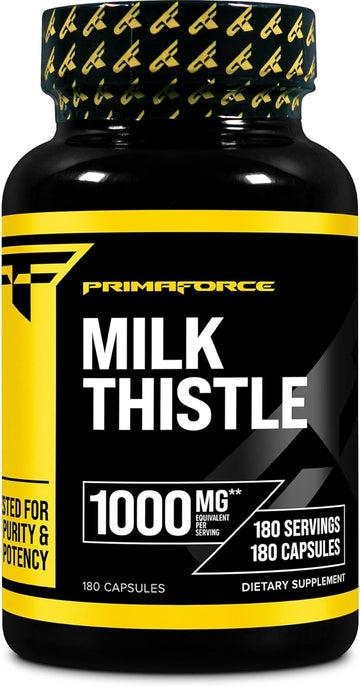 Primaforce Milk Thistle 180 Capsules 1000mg Equivalent - Gluten Free,