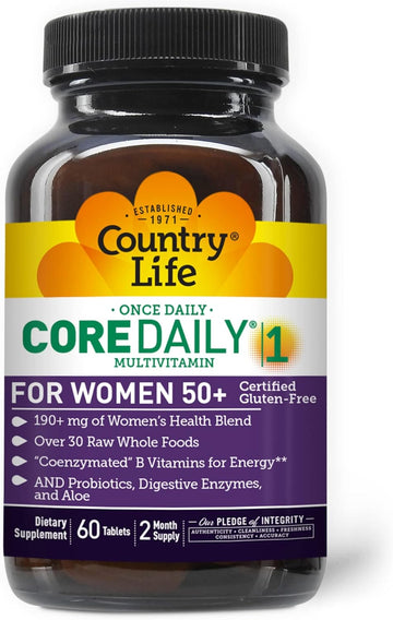 Country Life Core Daily-1 Multivitamins For Women 50 Plus, Energy Supp