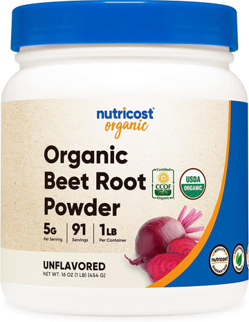 Nutricost Organic Beet Root Powder  - Vegan, Superfood, Certified USDA Organic
