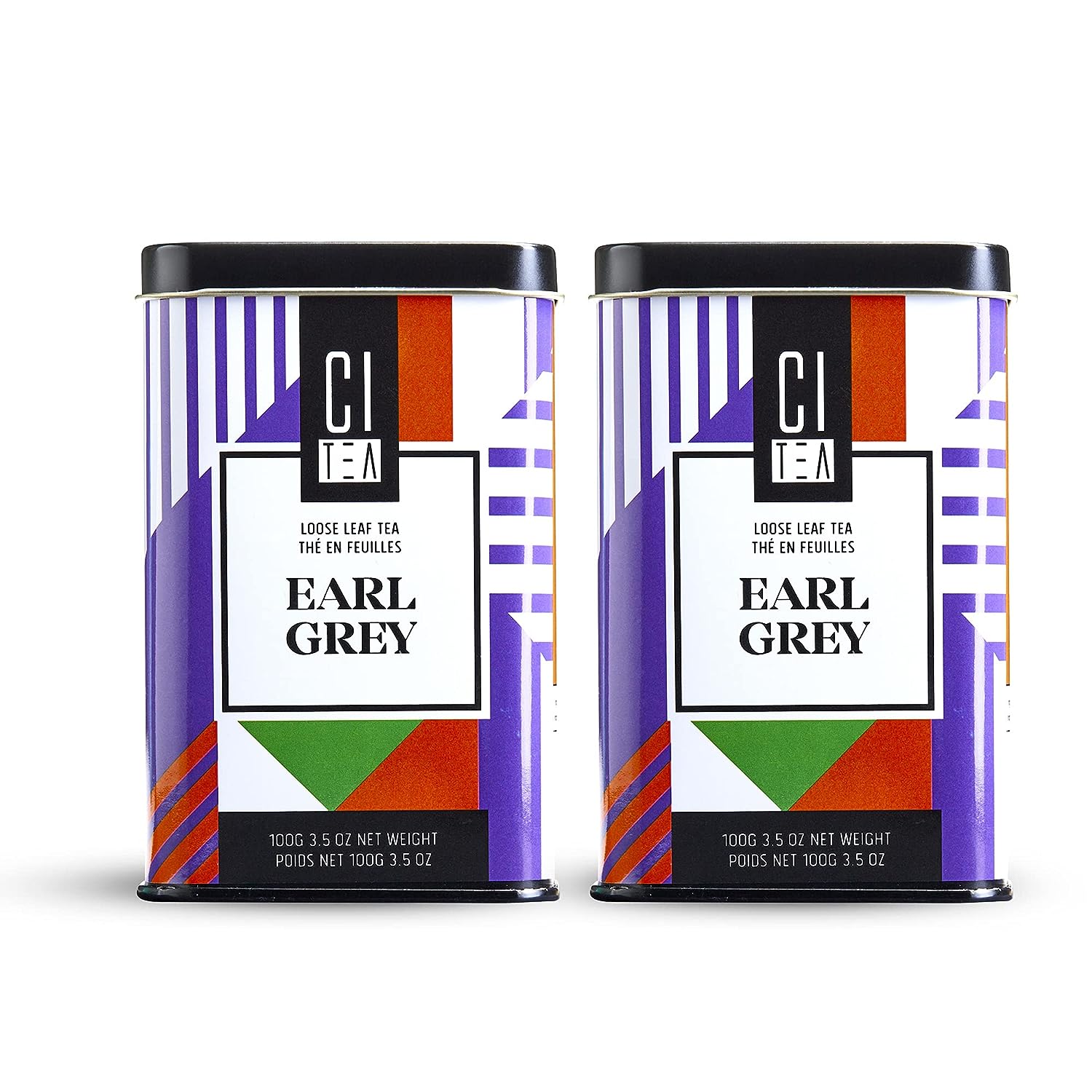 Citea - Earl Grey Loose Leaf Tea, Premium Black Tea With Bergamot Extract, Pure Leaf Tea in Tin Cans, 2 Pack
