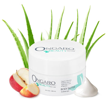 Ongaro Beauty Body Butter, Whipped Body Cream for Women & Men, Aloe Vera Moisturizing Cream for Dry Skin & Hands, Hydrating Moisturizer with Probiotic Extracts and Hyaluronic Acid, 8