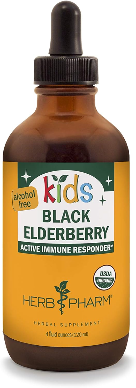 Herb Pharm Kids Certified-Organic Alcohol-Free Black Elderberry Glycer