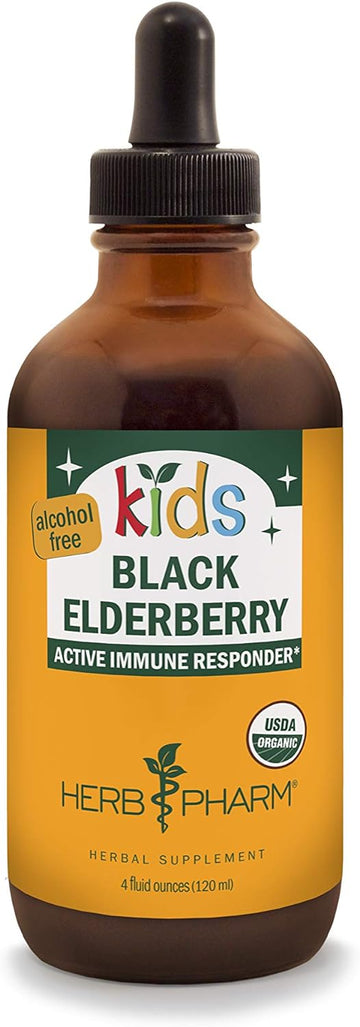 Herb Pharm Kids Certified-Organic Alcohol-Free Black Elderberry Glycer