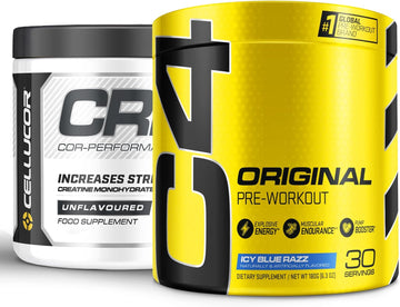Cellucor Pre Workout & Creatine Bundle, C4 Original Pre Workout Powder