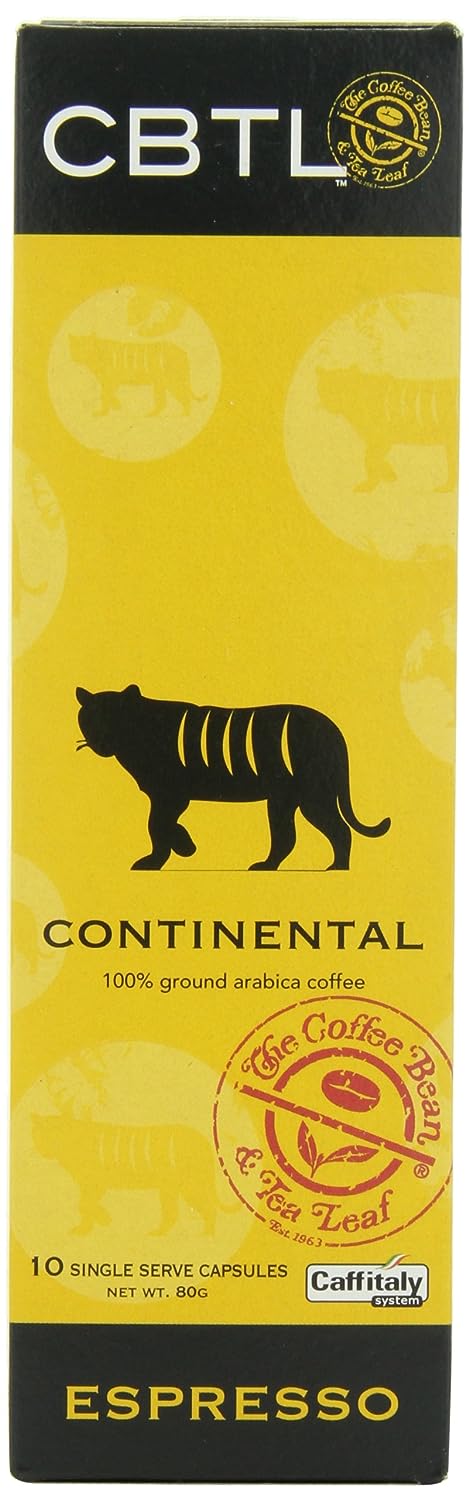 CBTL Continental Espresso Capsules By The Coffee Bean & Tea Leaf, 10-Count Box