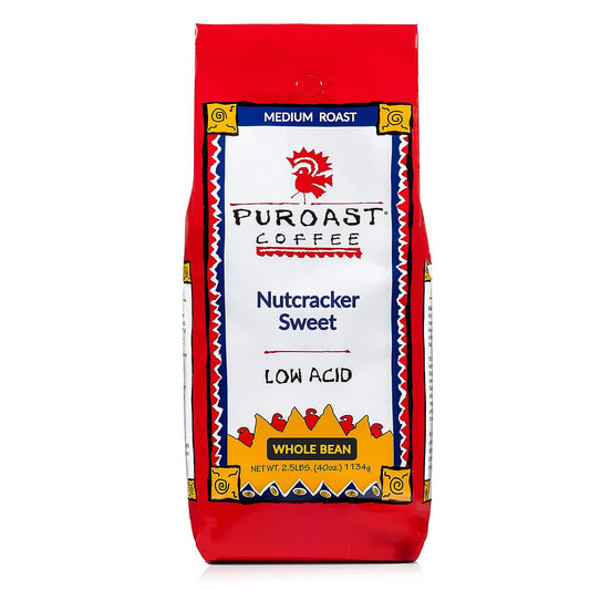 Puroast Coffee Low Acid Whole Bean Coffee, Nutcracker Sweet, High Antioxidant,Bag