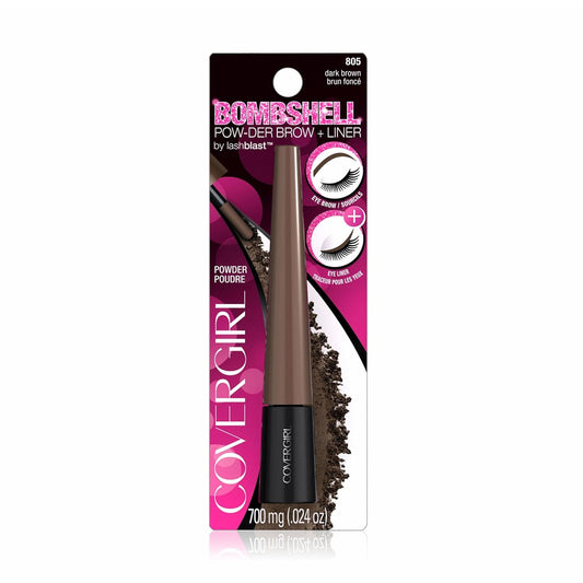 COVERGIRL Bombshell POW-der Brow & Liner Eyebrow Powder Dark Brown 805, .24  (packaging may vary)