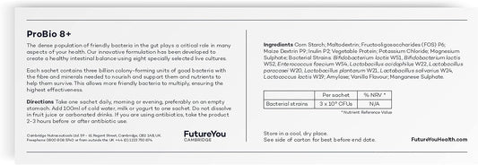 Futureyou Probio 8+ (28 Powder Sachets) Probiotics For Gut Health, Pro140 Grams