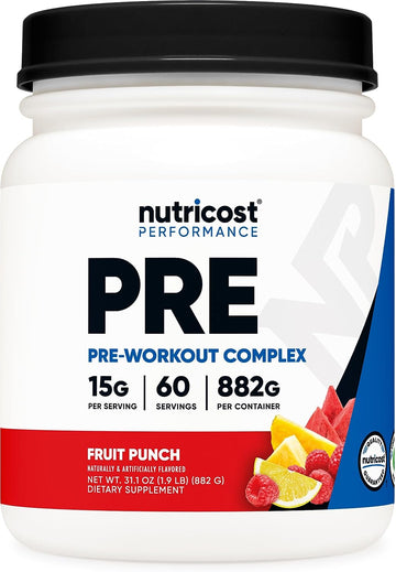 Nutricost Pre-Workout Powder Complex, Fruit Punch, 60 Servings, Vegetarian, Non-GMO and Gluten Free