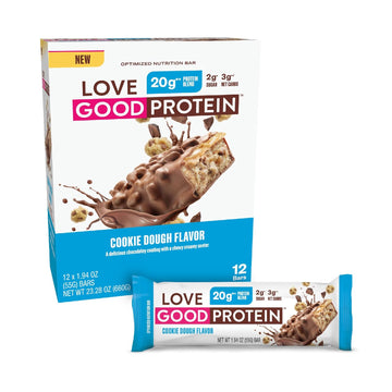 Love Good Fats High Protein Bars - Cookie Dough Protein Bar - 12 Pack1.54 Pounds