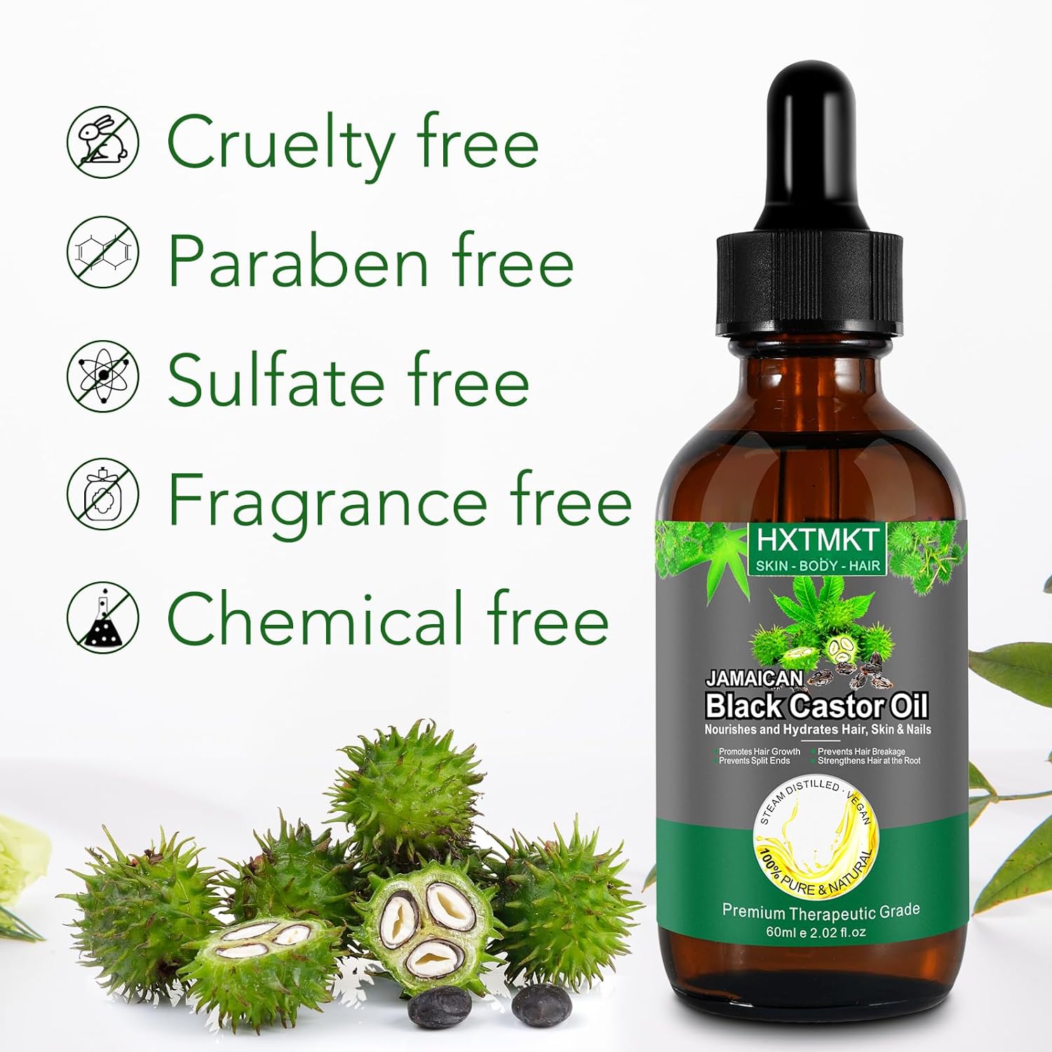  Jamaican Black Castor Oil for Hair Growth, Organic Castor H