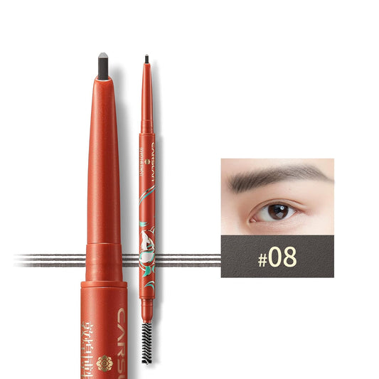 CARSLAN Eyebrow Pencil Small Triangle Tip Ultra Tinted Eyebrows Fine Precision Brow Pencil Dual-Sided Makeup with Brow Brush (GR08 smoky gray), 1Count