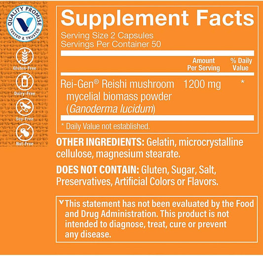 The Vitamin Shoppe Reishi Mushroom 1,200MG, Supports A Healthy Immune