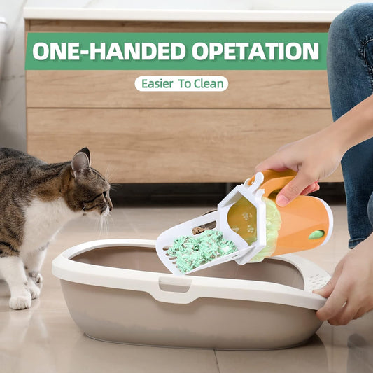 Ksqen Cat Litter Scoop, Portable Kitty Litter Scoop, Removable Litter Scooper With Holder, Cat Litter Sifter Pooper Scoo
