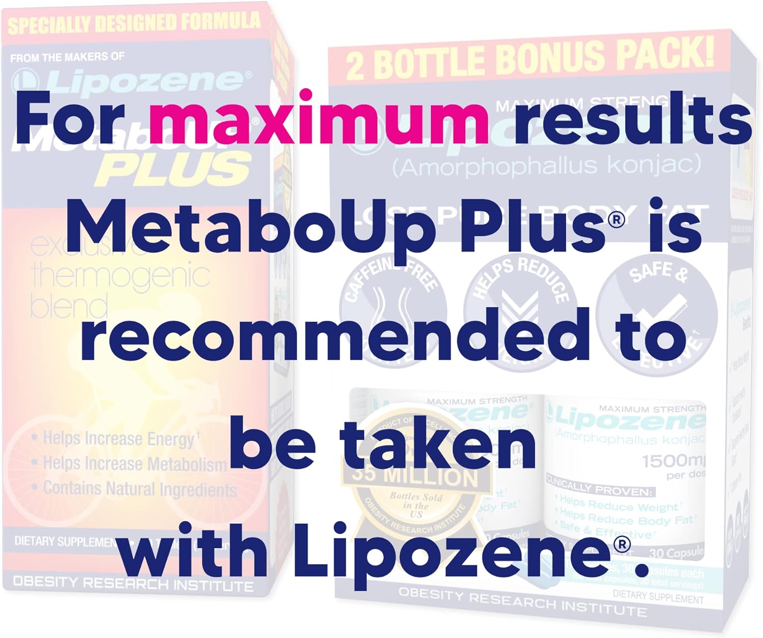 Lipozene Weight Loss Pills Double Pack and MetaboUp Plus Thermogenic S