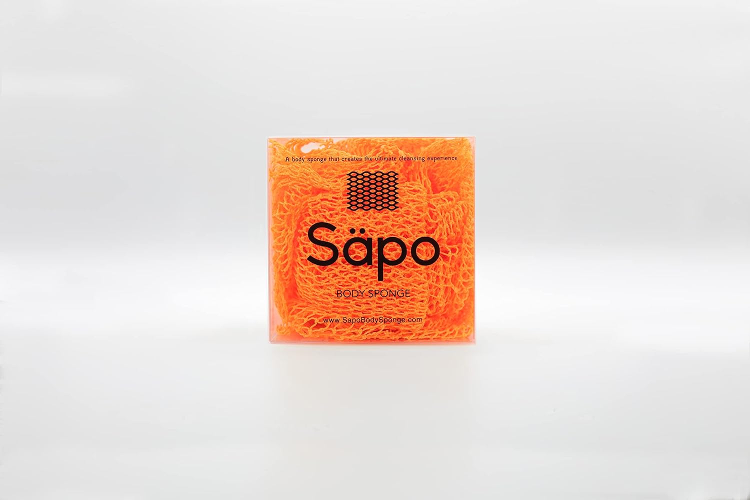 Sapo Body Sponge, Authentic African exfoliating Body net, Smooth and Alleviate Dry Skin, 5ft Long (Neon Peach)