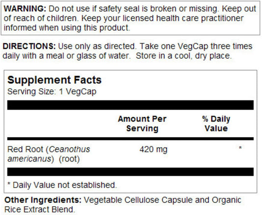 SOLARAY Red Root Capsules, 420 mg | 100 Count