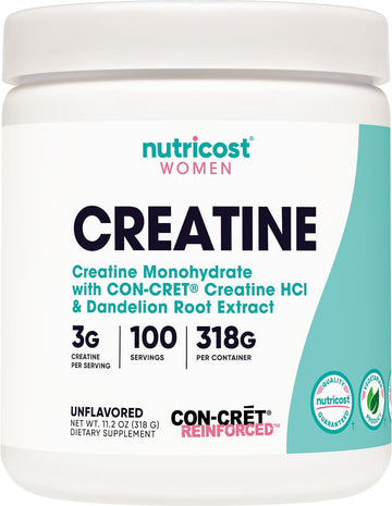 Nutricost Creatine Monohydrate Powder for Women, Micronized, Unflavore